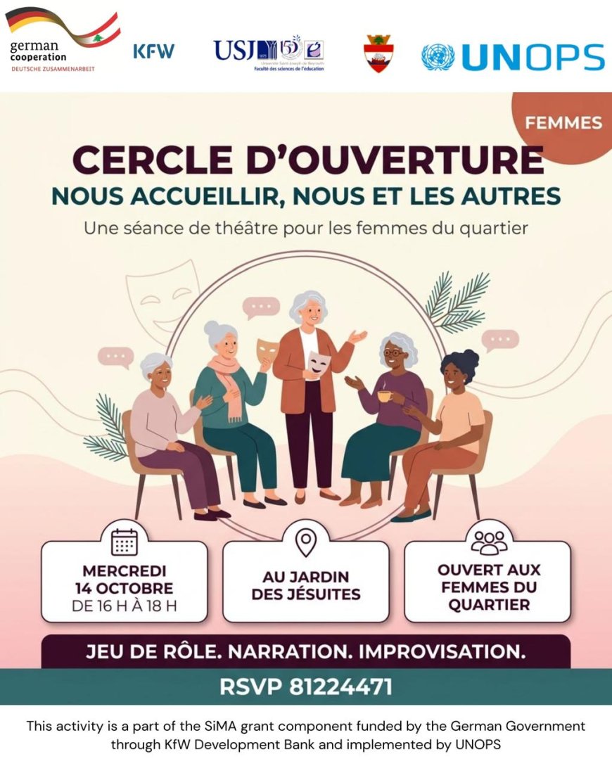 Une séance de théâtre interactif pour les femmes des quartiers de Rmeil et Geitawi au Jardin des Jésuites